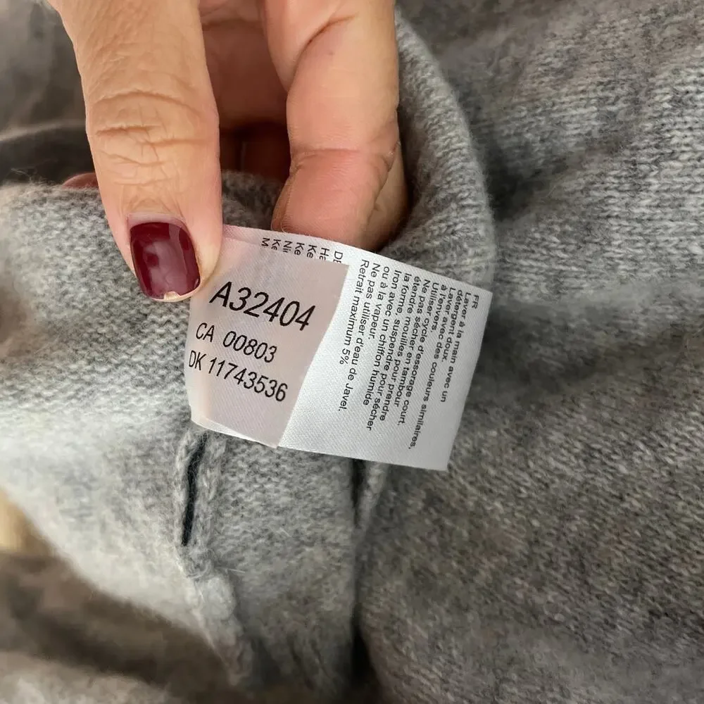 Holebrook Sweden Women's Gray Wool Blend Mock Neck Sweater Size Small